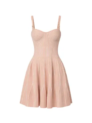 ELISABETTA FRANCHI イタリア　ミニ　ベア　ドレス　ピンク　40 Elisabetta Franchi zip-detail V-neck Mini Dress | Pink | FARFETCH