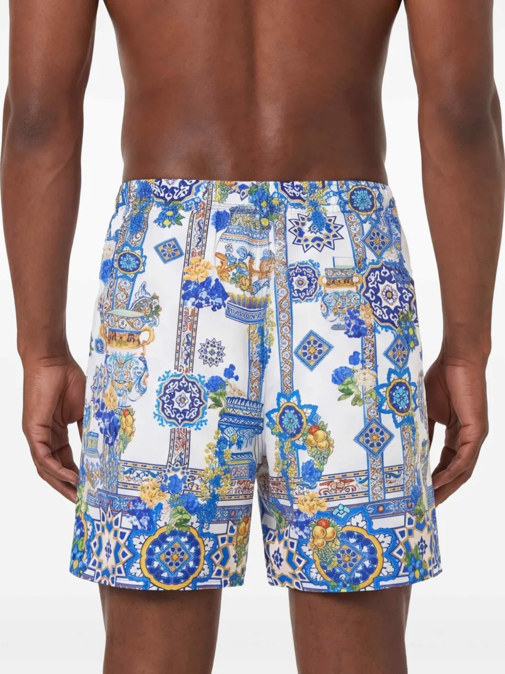 Camilla Zwembroek met elastische taille en print Blauw