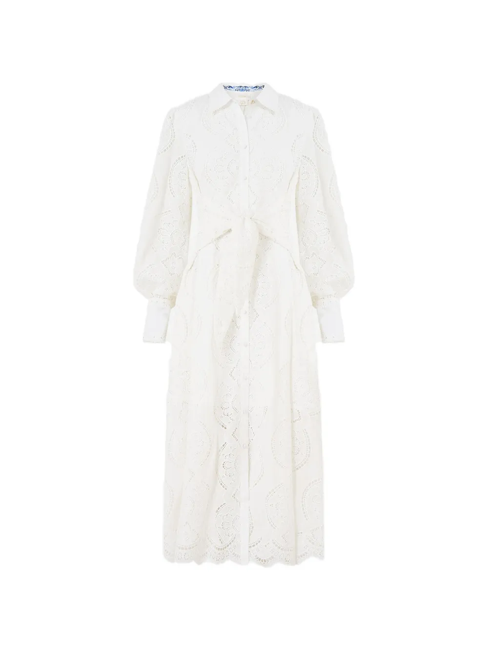 Camilla waist-tie midi shirt dress - Weiß