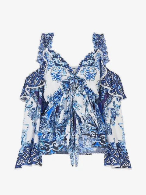 Camilla A Tiled Wonderland ruffled blouse