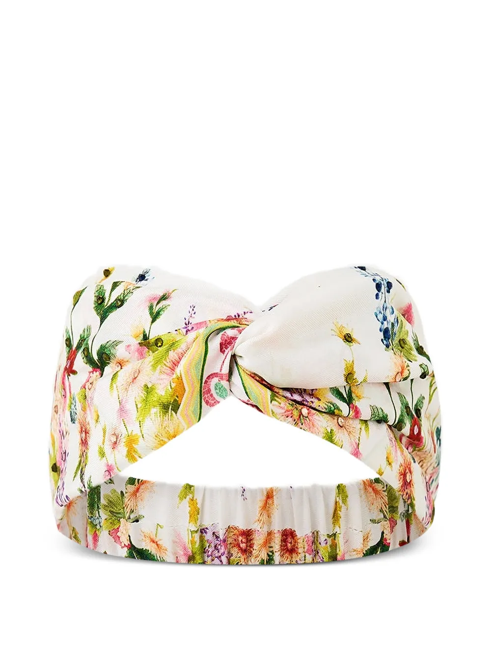 Camilla twisted floral-print headband - Bianco
