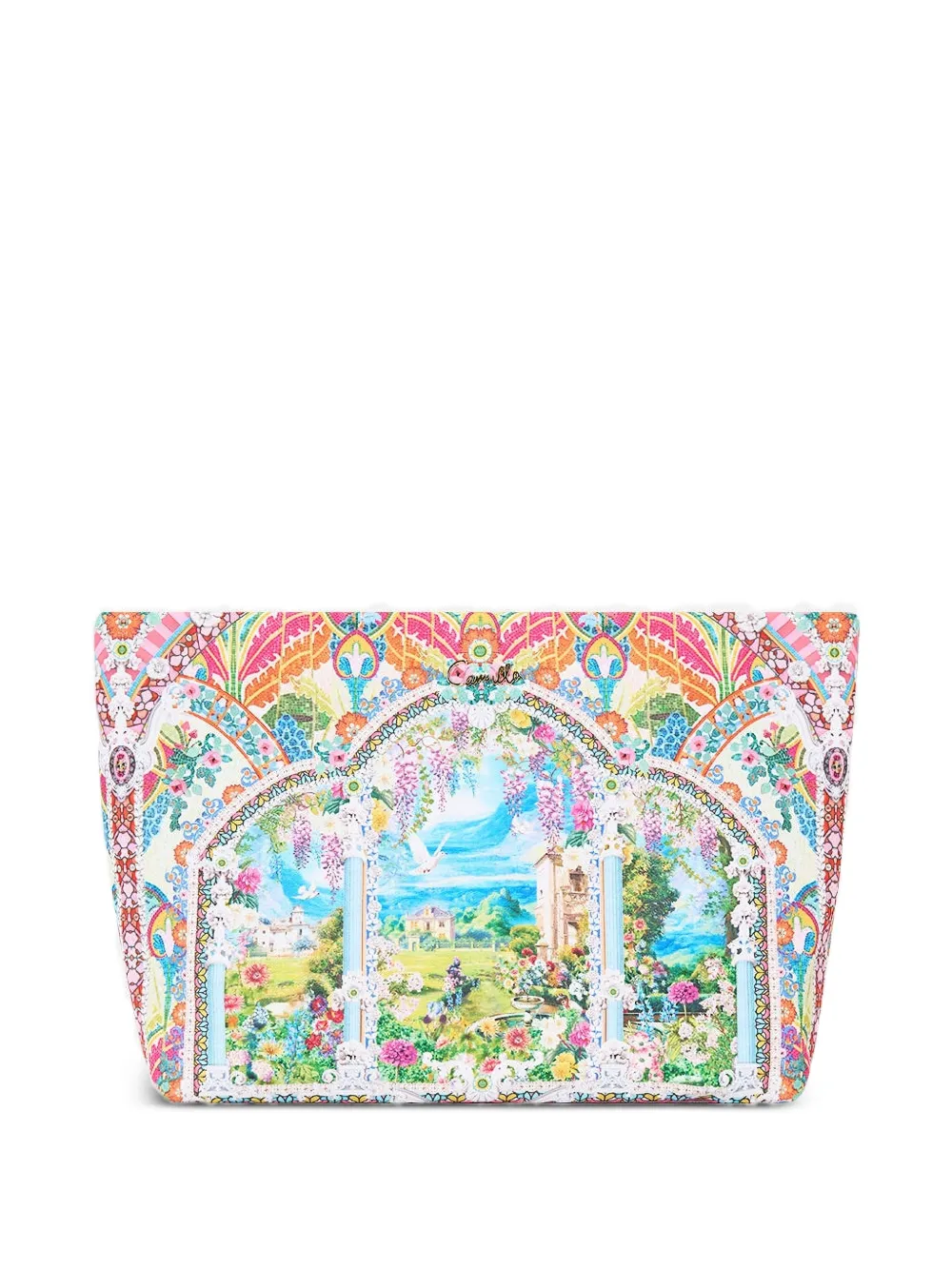 Camilla large printed makeup bag - Toni neutri