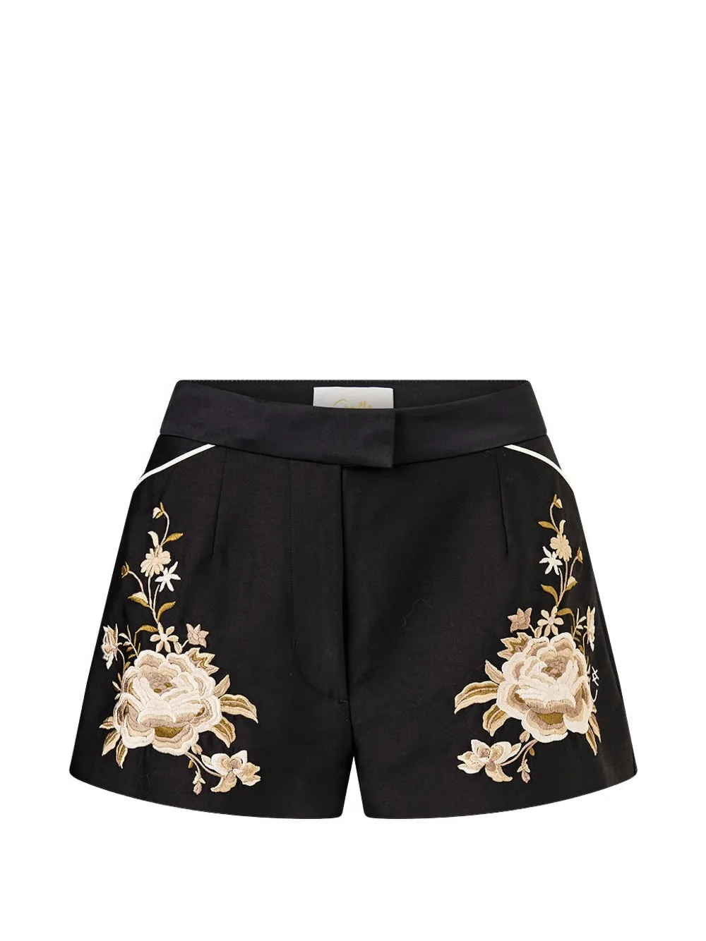Camilla embroidered mini shorts - Nero