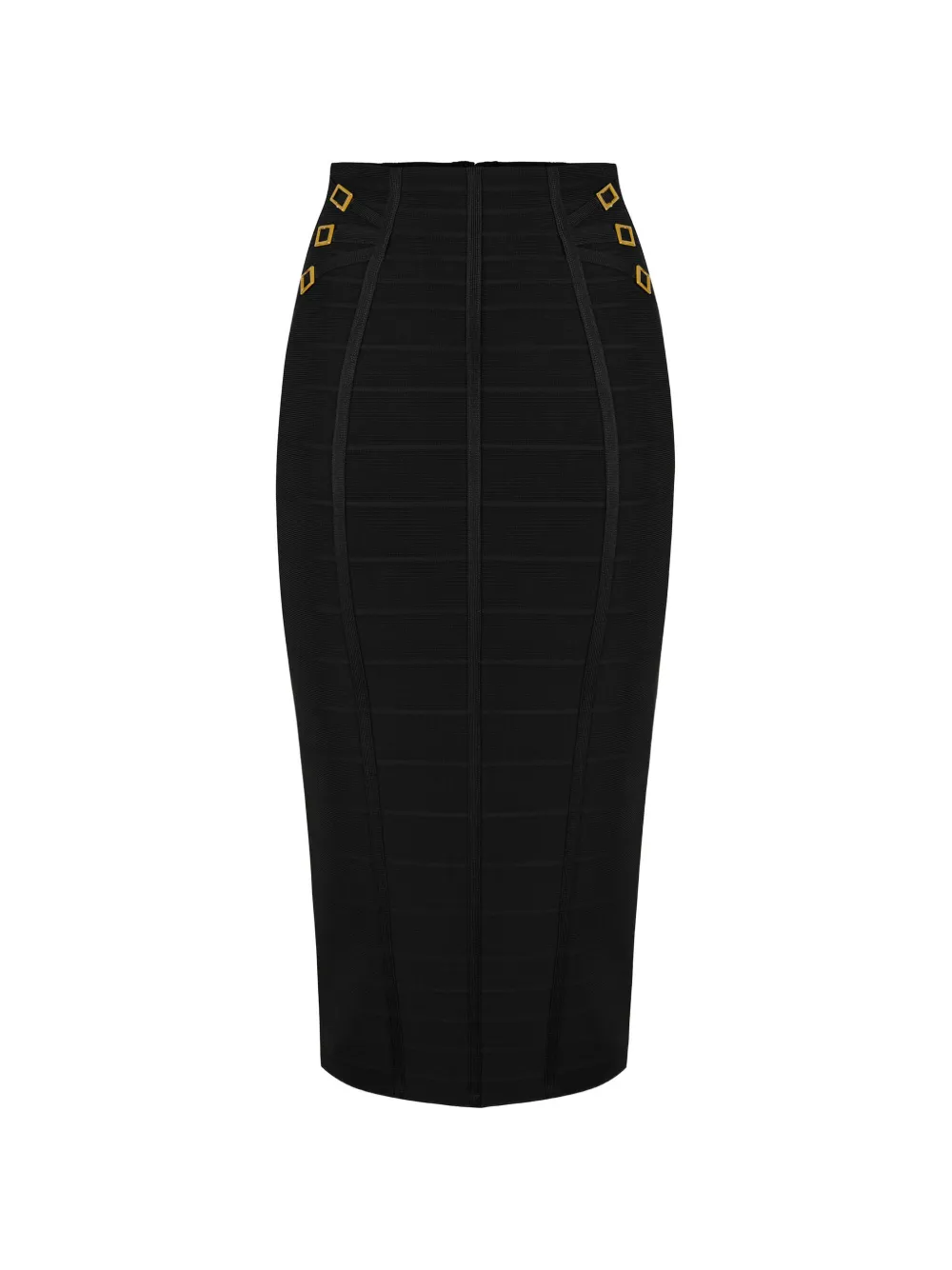 Elisabetta Franchi 3D knit ring-detail midi skirt - Nero