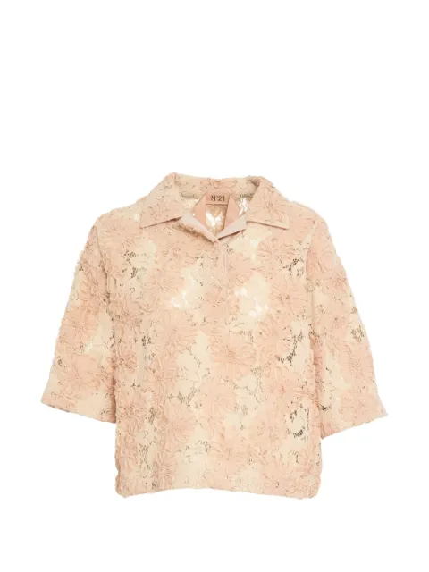 Nº21 Poloshirt mit Blumendesign