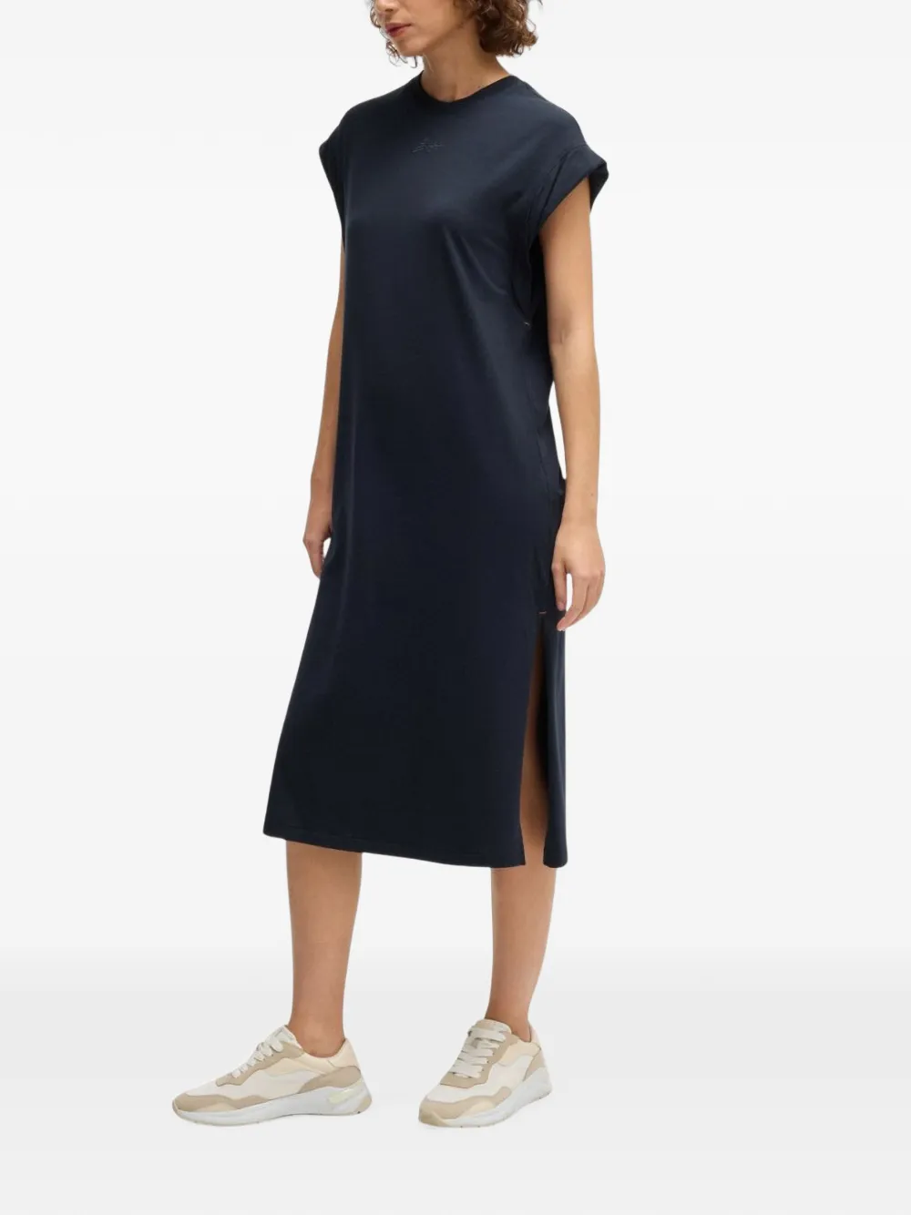 BOSS Midi-jurk met zijsplit Blauw