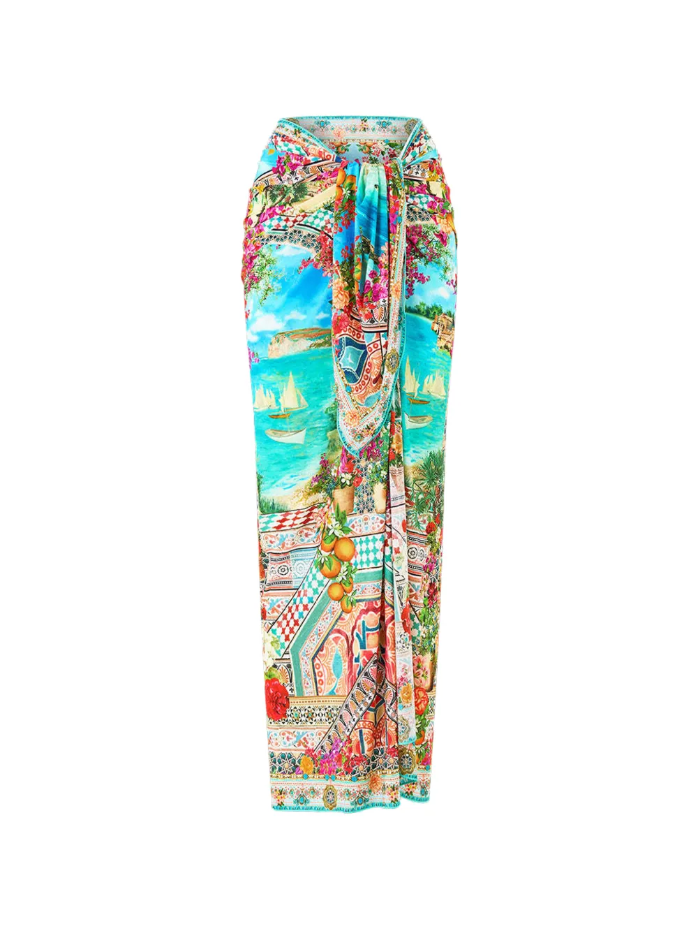 Camilla Meet Me In Mallorca Multi long multi wear sarong - Blau