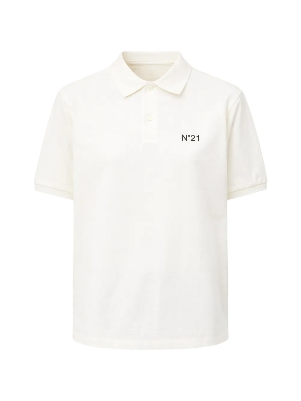 Nº21 logo-embroidered short-sleeve polo shirt - Toni neutri