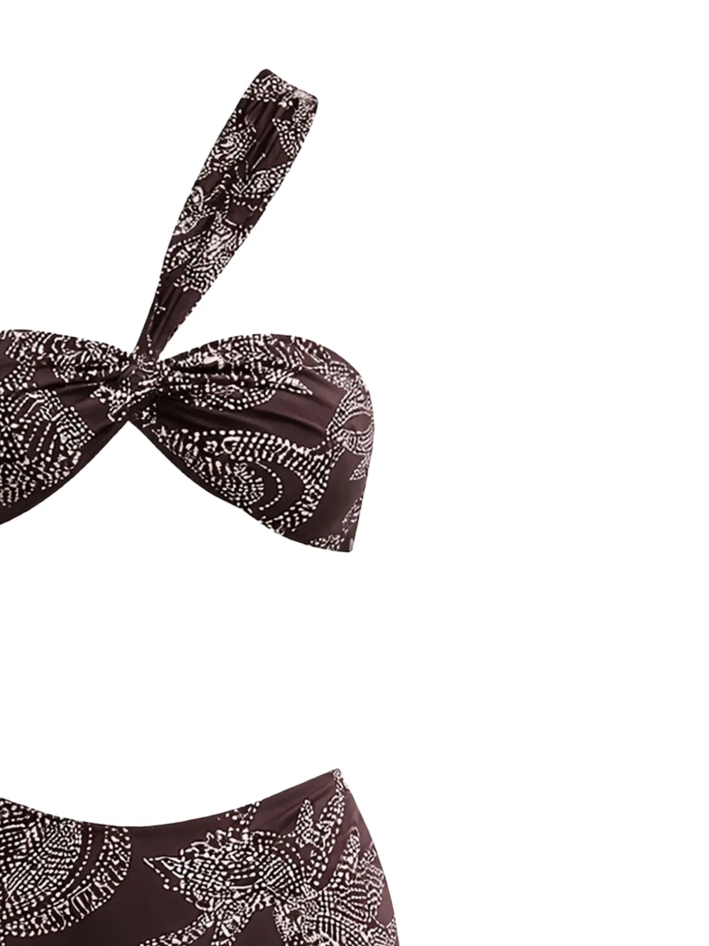  Sessùn One-shoulder Knotted Bikini - Brown 