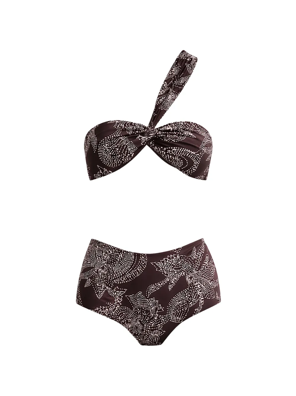 Sessùn one-shoulder knotted bikini - Marrone