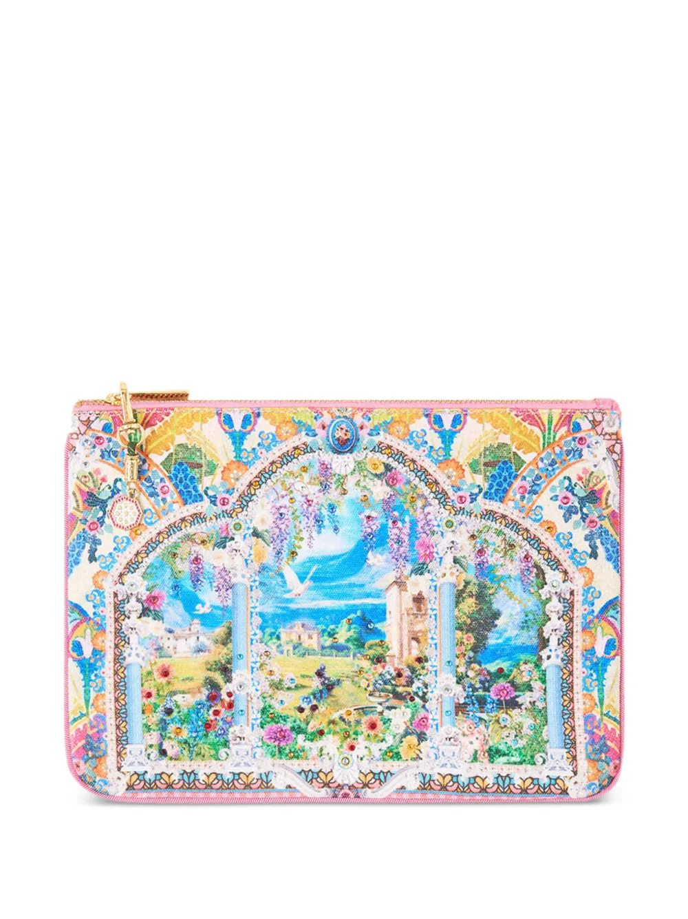 Camilla small printed clutch bag - Toni neutri