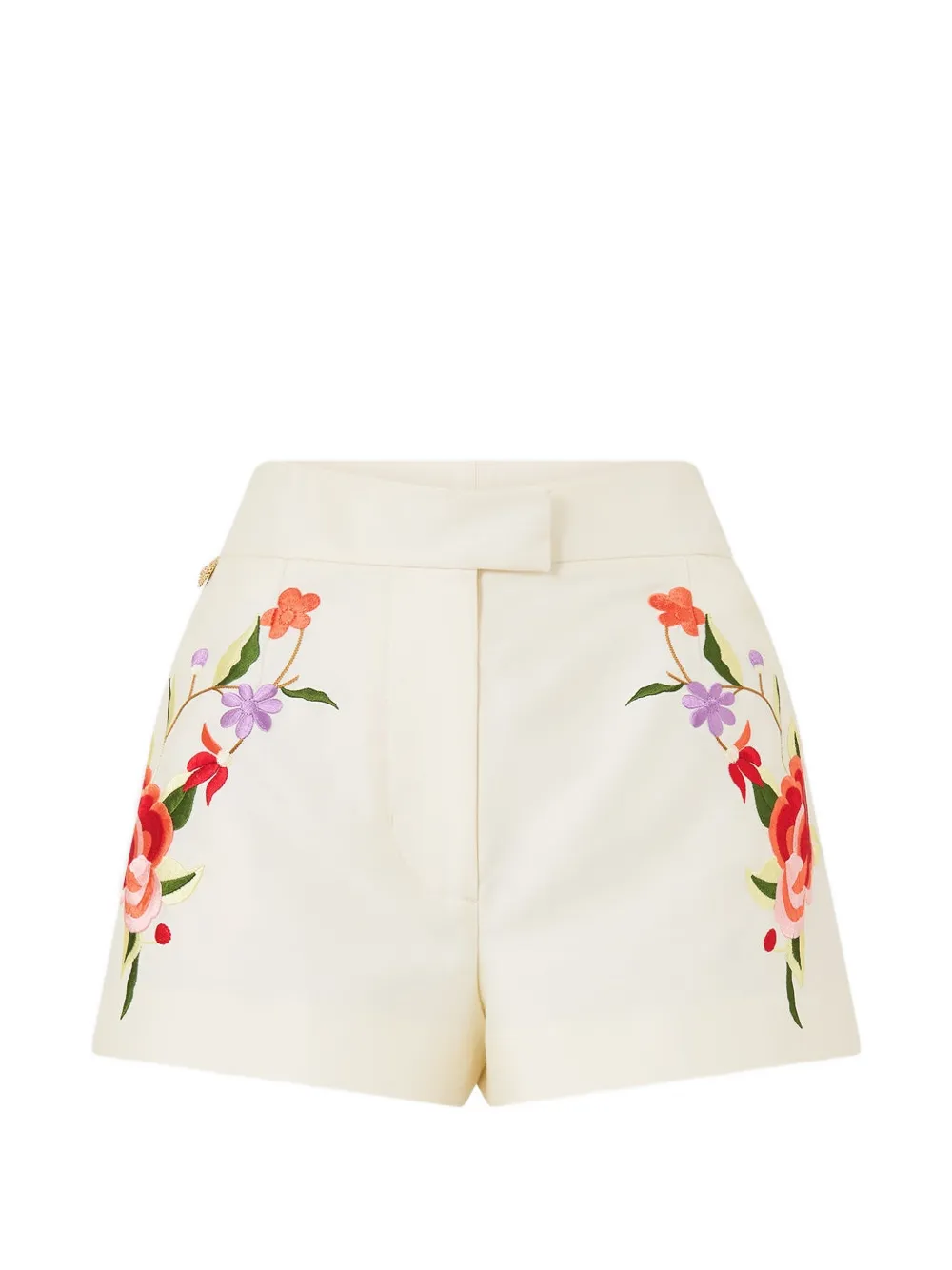 Camilla floral-embroidered shorts - Toni neutri