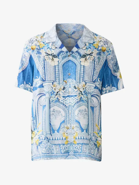 Camilla camp-collared patterned shirt