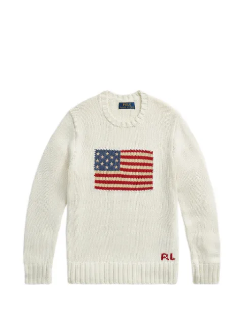 POLO RALPH LAUREN KIDS suéter con detalle de bandera