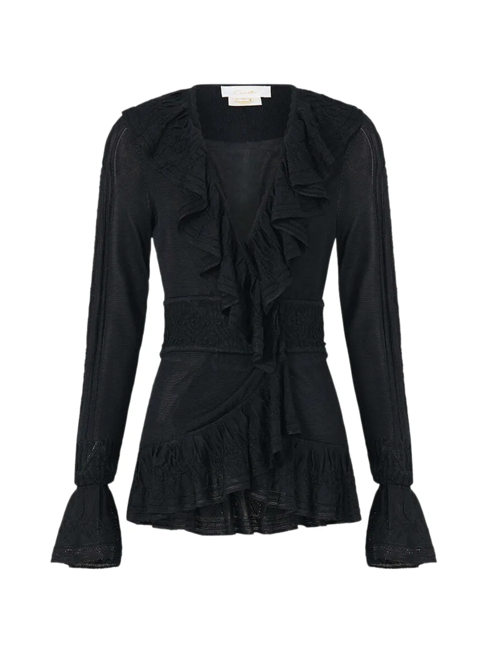 Camilla V-neck blouse - Nero
