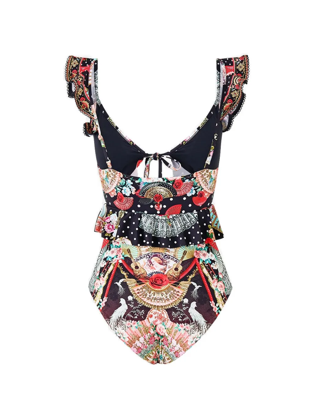  Camilla Ruffled-strap Bodysuit - Black 