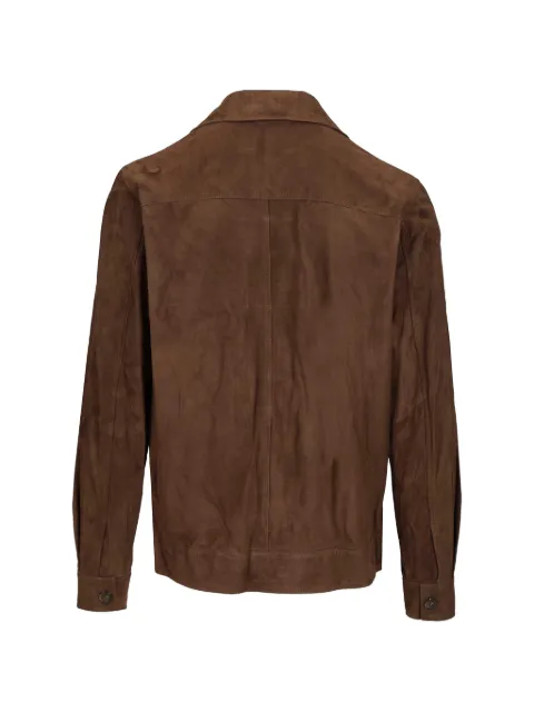 blusotto button suede overshirt