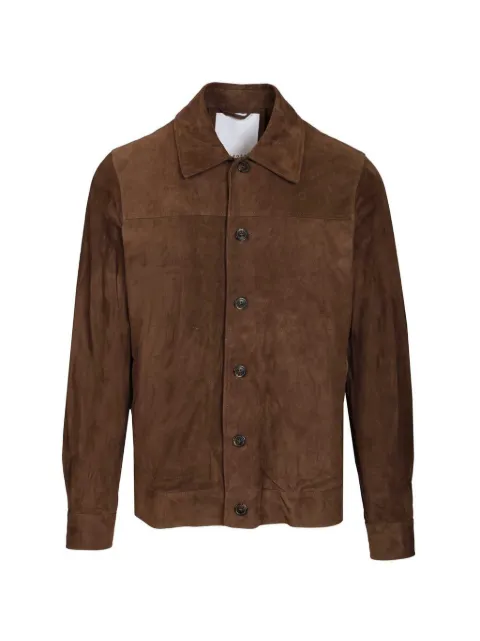 blusotto button suede overshirt