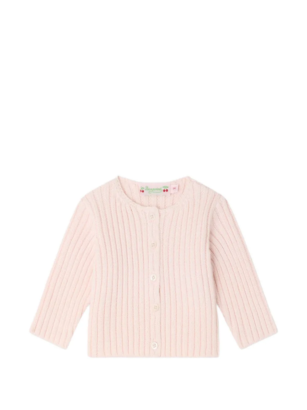 Bonpoint Esil ribbed round-neck cardigan - Rosa