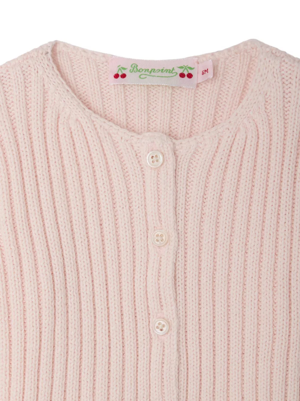 Bonpoint Esil geribbeld vest met ronde hals Roze