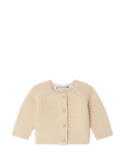 Bonpoint button round-neck cardigan
