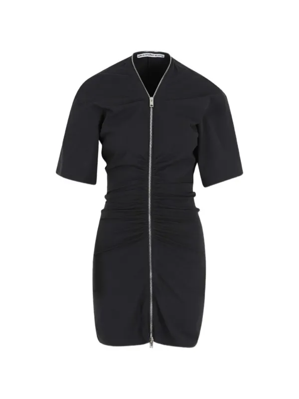 alexander wang black zipper dress Alexander Wang Drop Waist Parka Dress With Reflective Piping main image 0