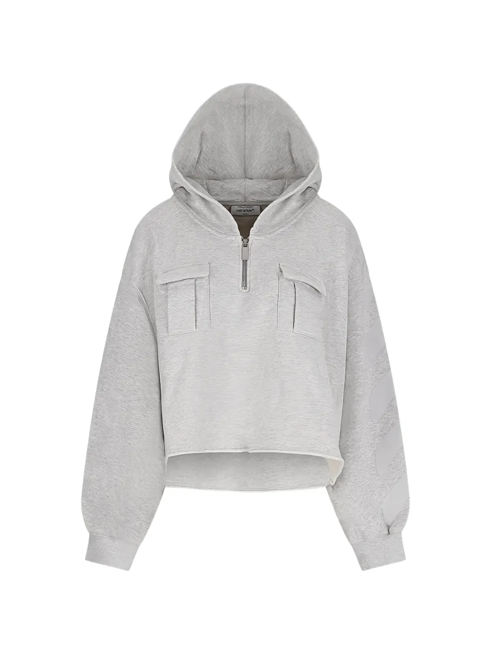 Off-White pocket crop hoodie - Grigio