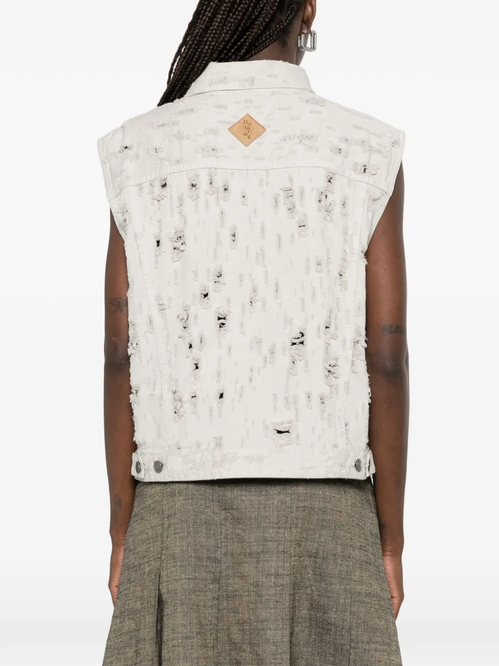 Haikure Ryder Bull Destroy denim gilet Grijs