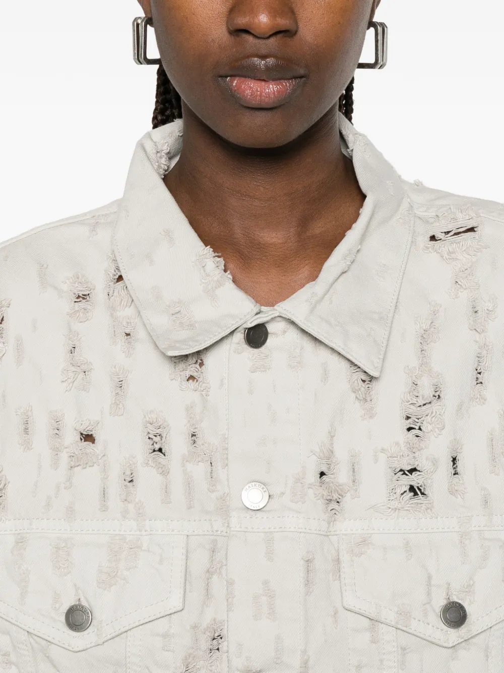 Haikure Ryder Bull Destroy denim gilet Grijs