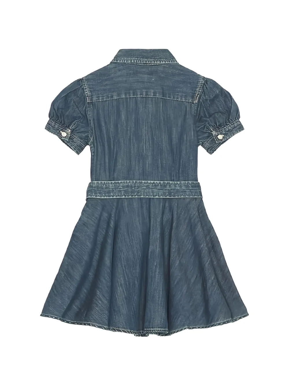 POLO RALPH LAUREN KIDS Jurk met pofmouwen en ceintuur Blauw