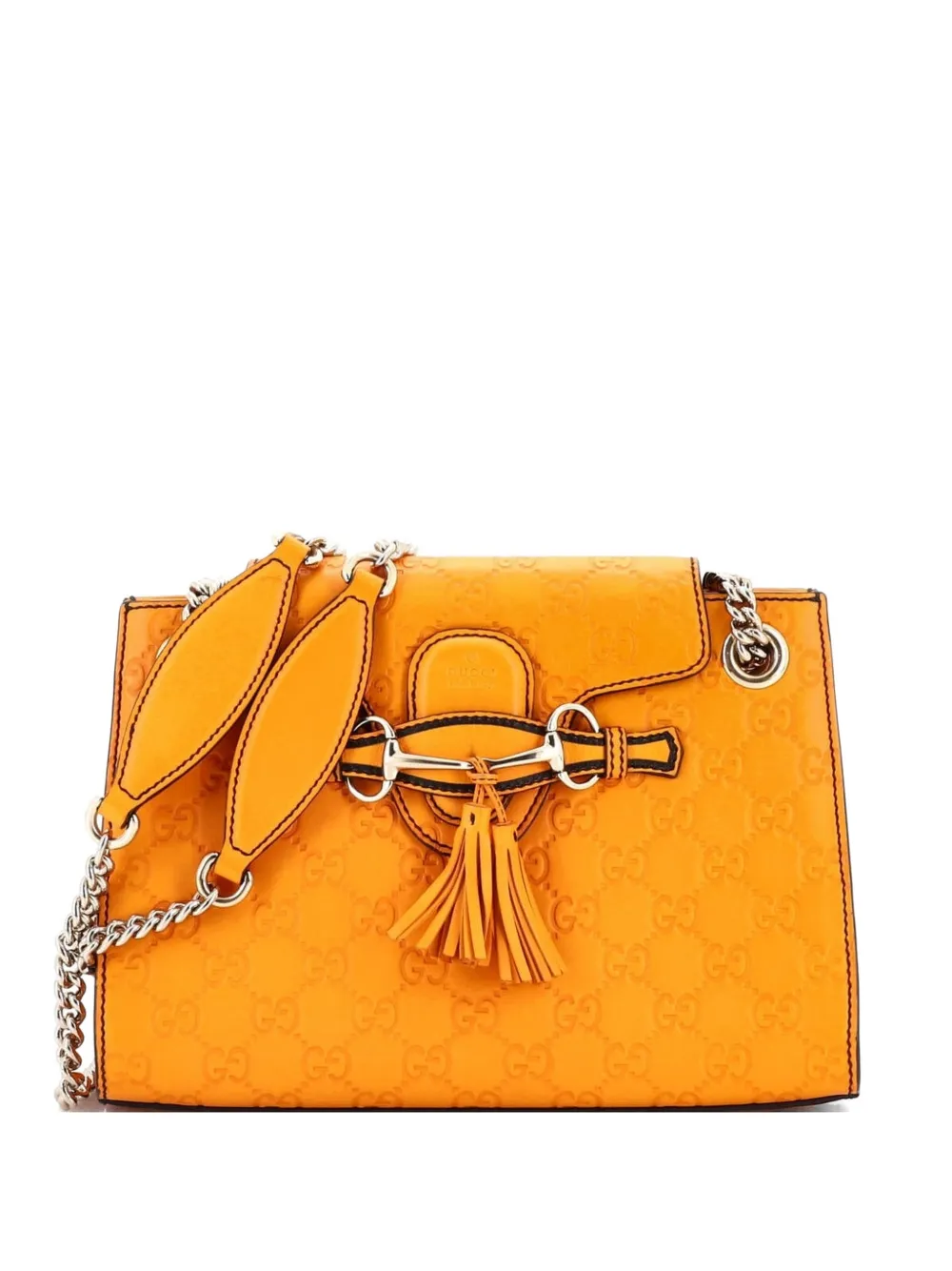 Gucci Pre-Owned Emily Chain Flap Guccissima Leather Small shoulder bag - Arancione