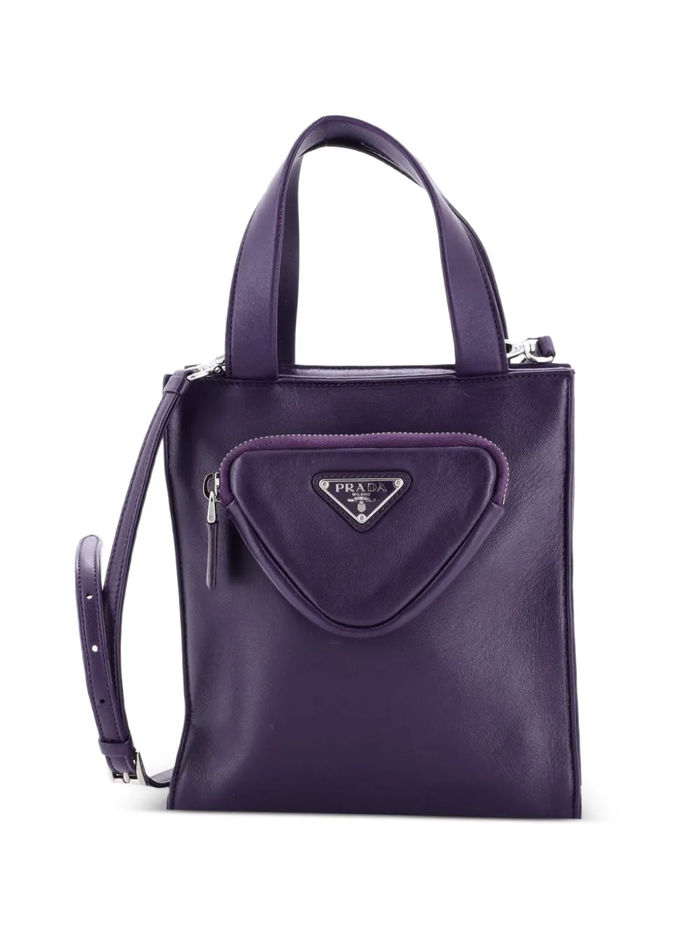 Prada Pre-Owned Convertible Triangle Pocket Shopping Nappa Leather Mini tote bag - Viola