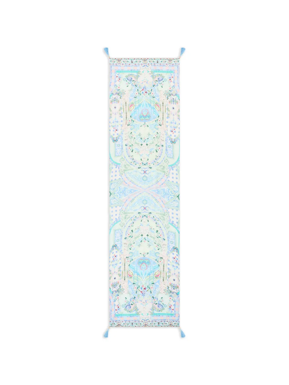 Camilla crinkle tassel scarf - Blu