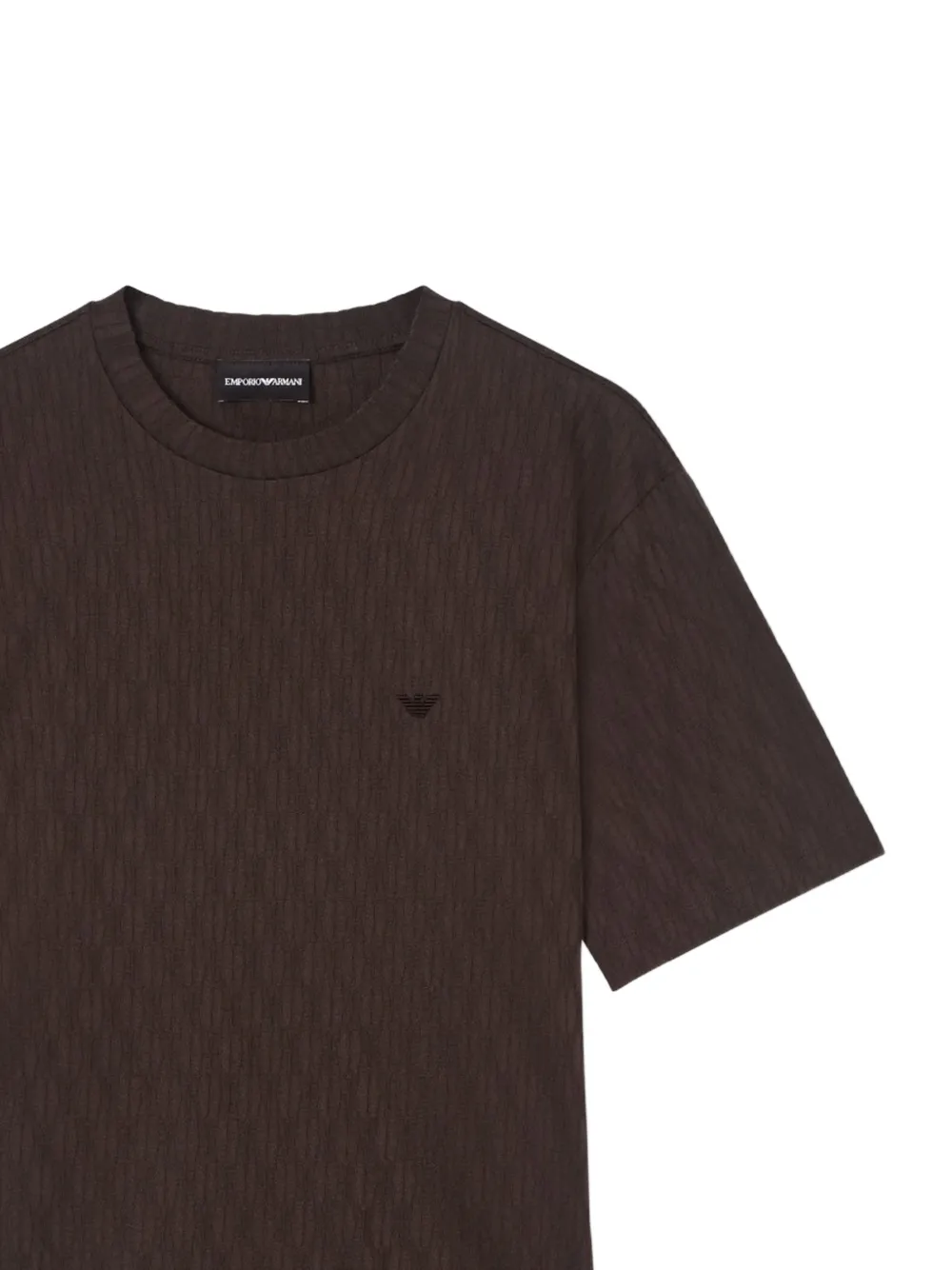 Emporio Armani T-shirt met geborduurd logo Bruin