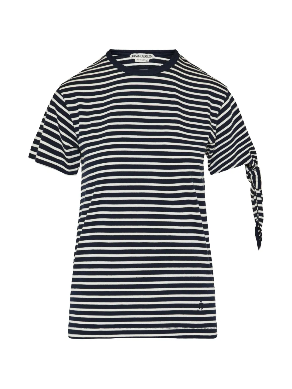 JW Anderson striped tie-sleeve T-shirt - Blu