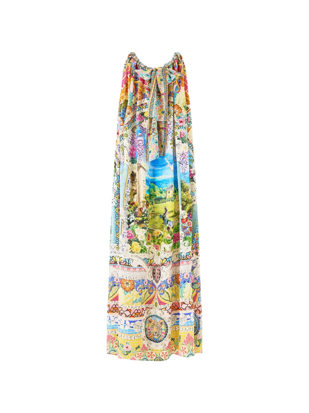  Camilla Navás Drawstrings Maxi Dress - Blue 