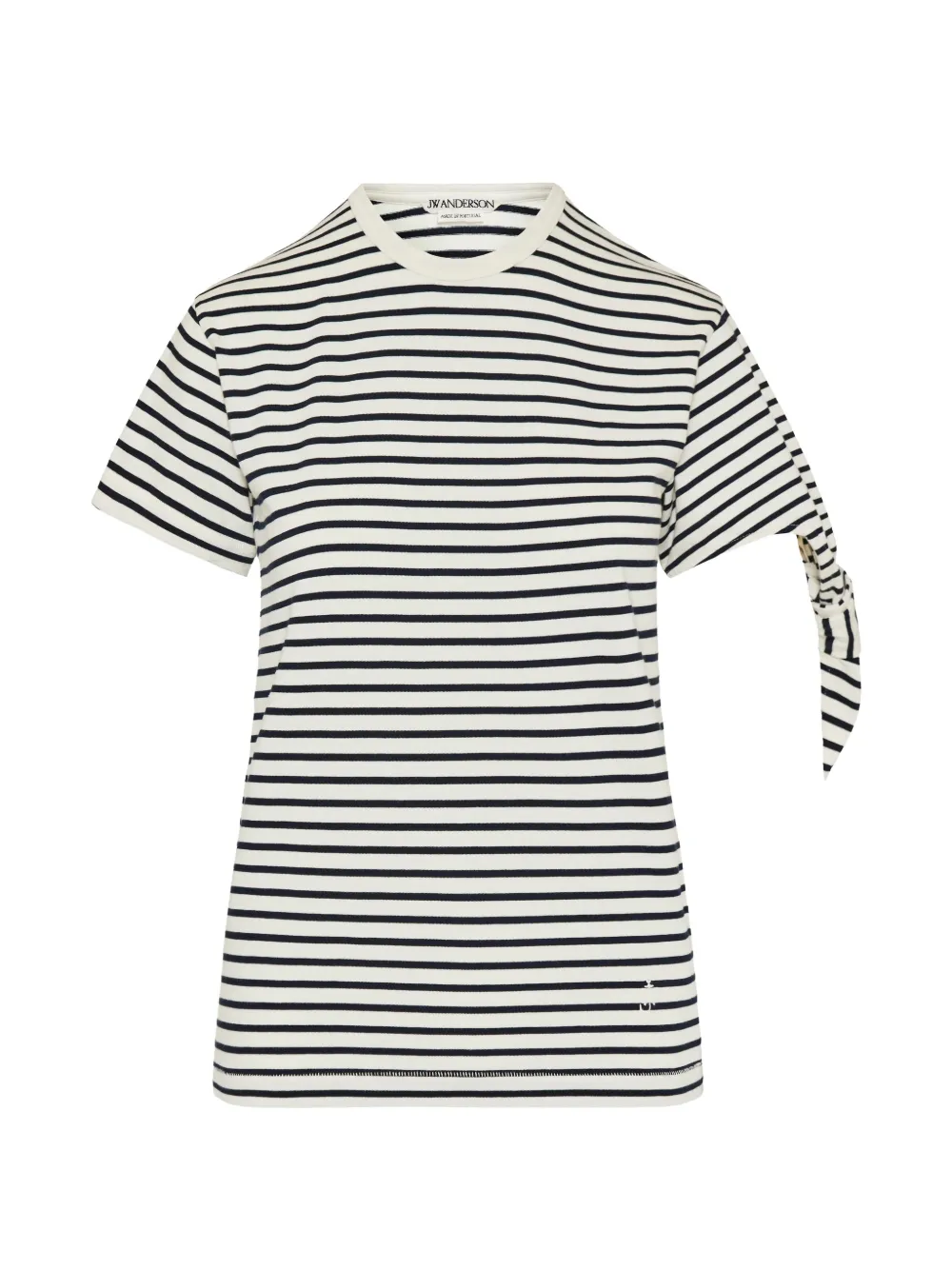 JW Anderson striped tie-sleeve T-shirt - Bianco