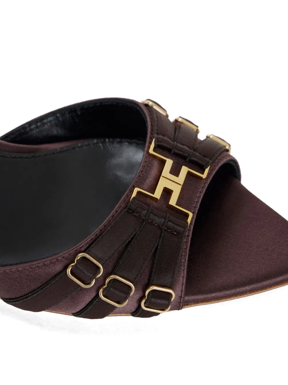 Elisabetta Franchi Leren sandalen Bruin