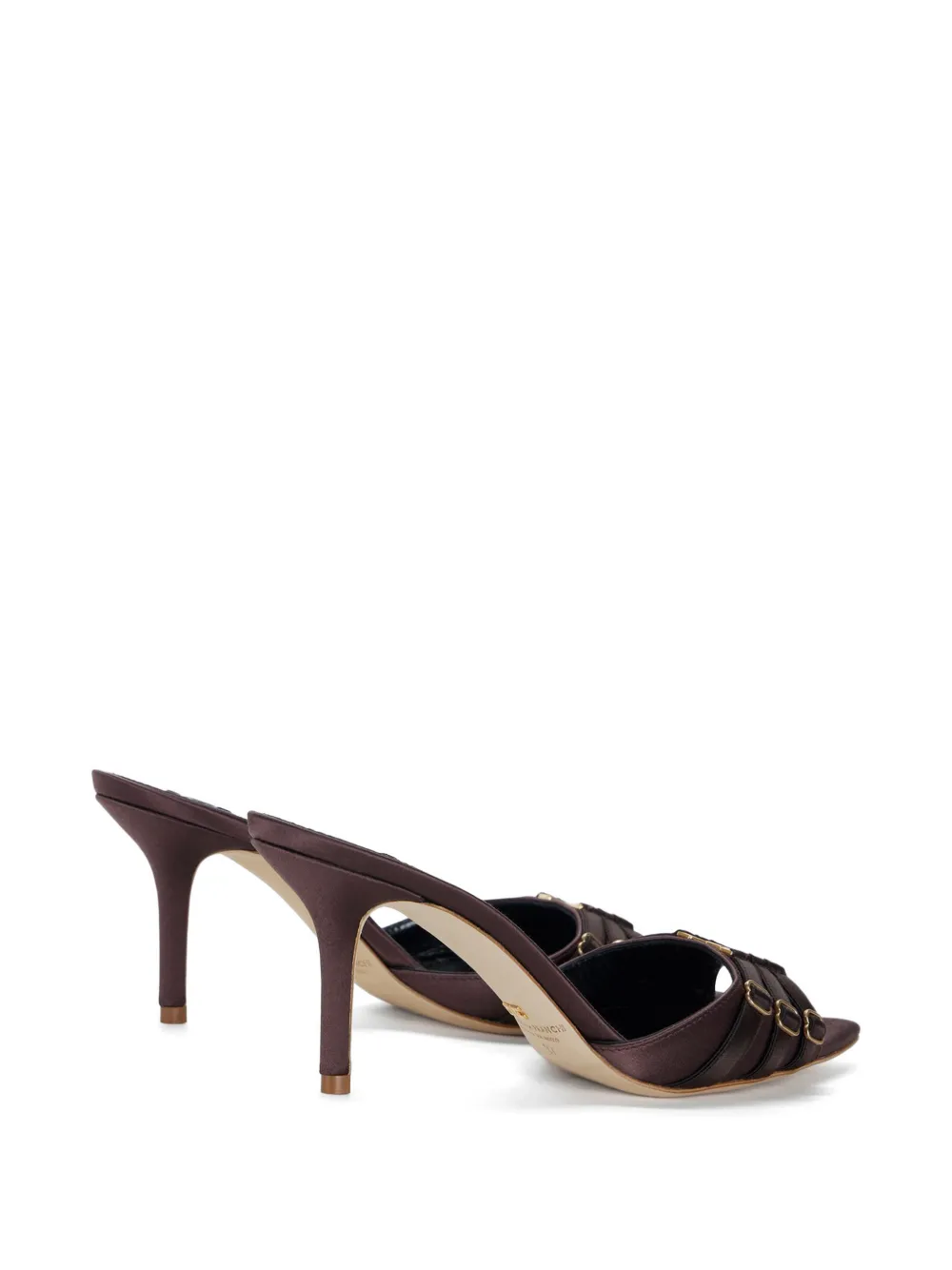 Elisabetta Franchi Leren sandalen Bruin