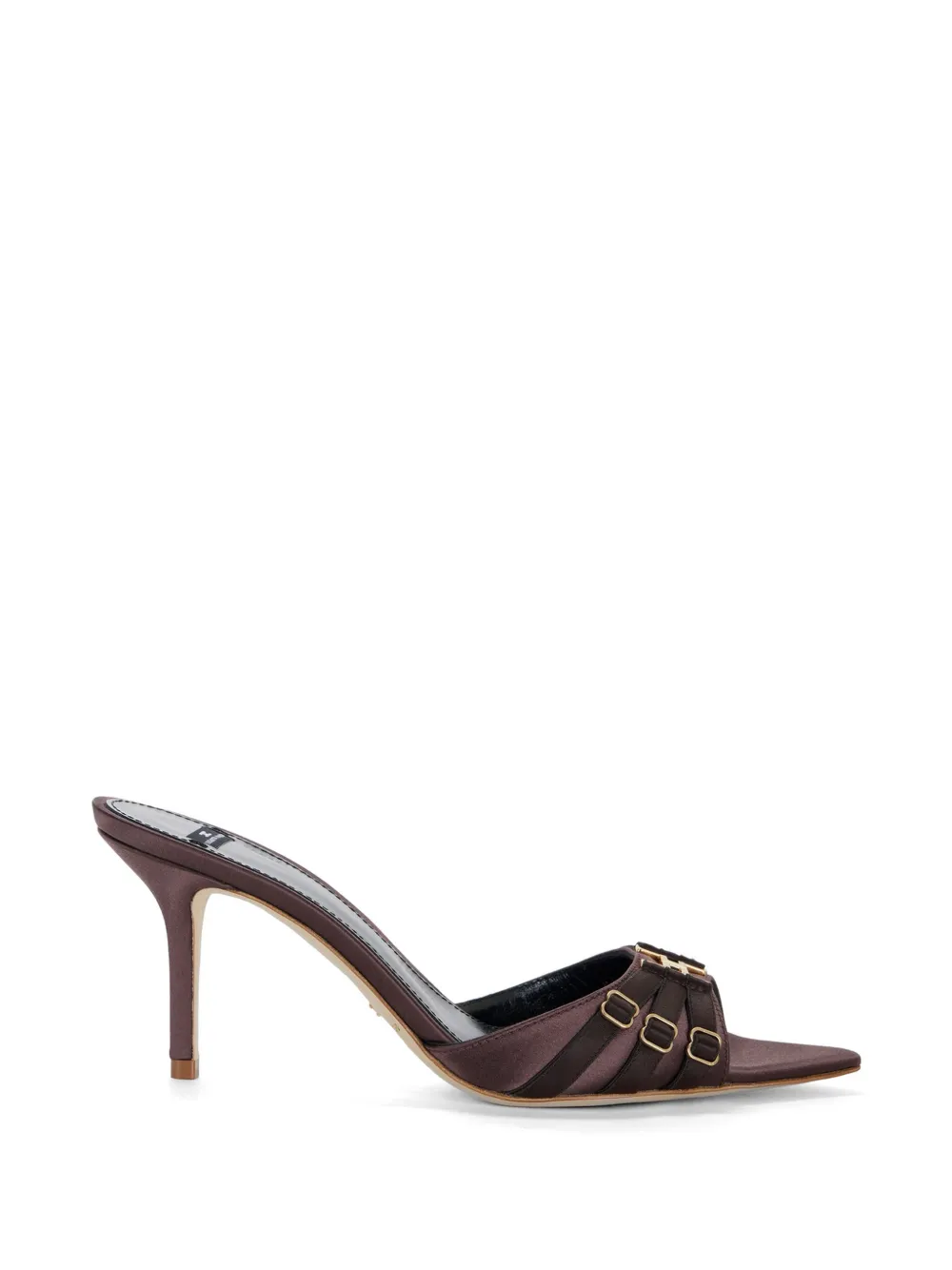 Elisabetta Franchi Leren sandalen Bruin