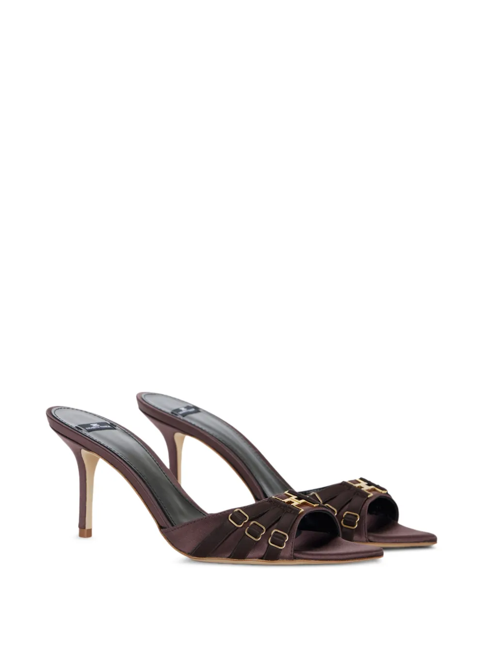 Elisabetta Franchi Leren sandalen Bruin