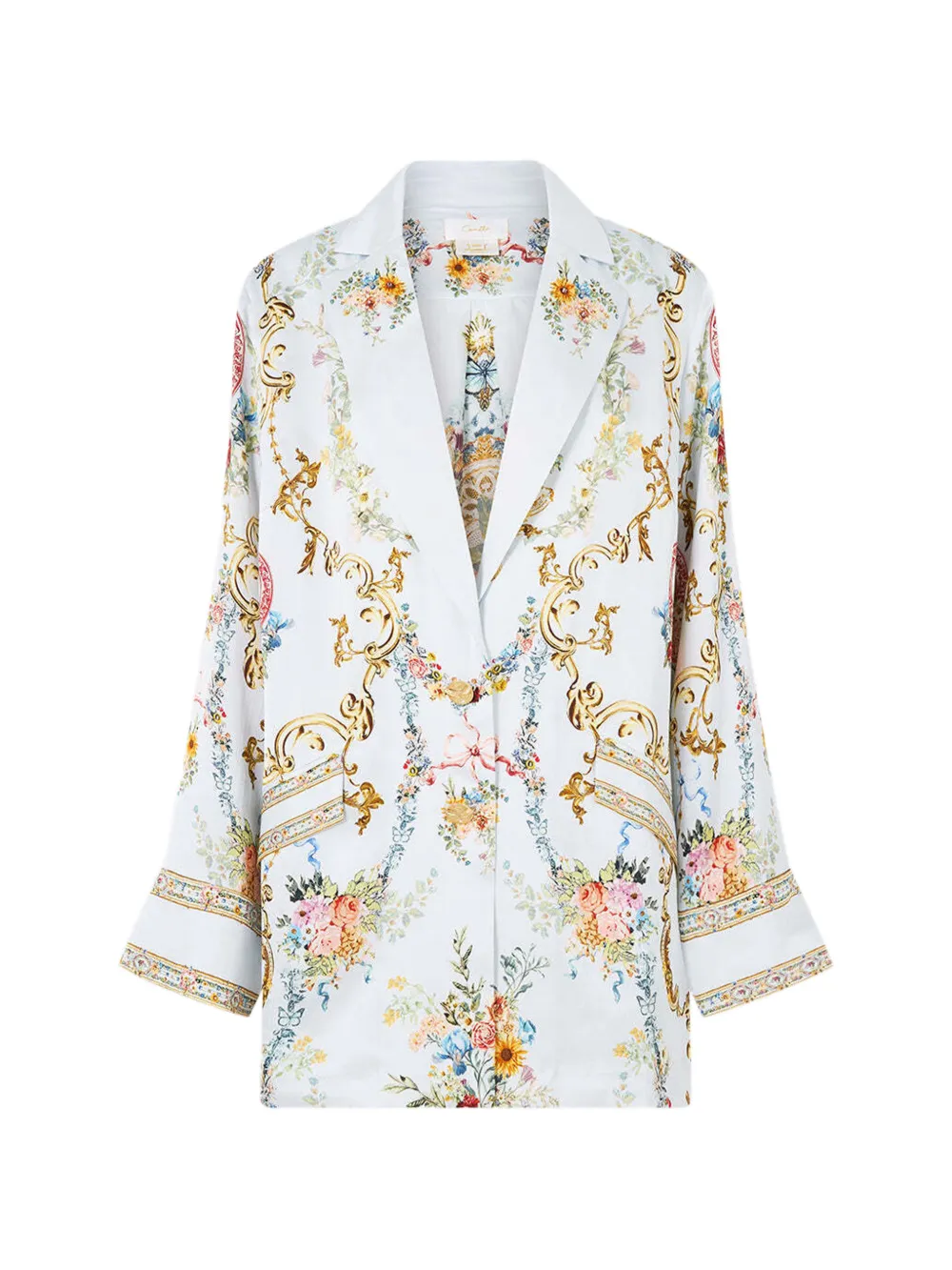 Camilla printed blazer - Bianco