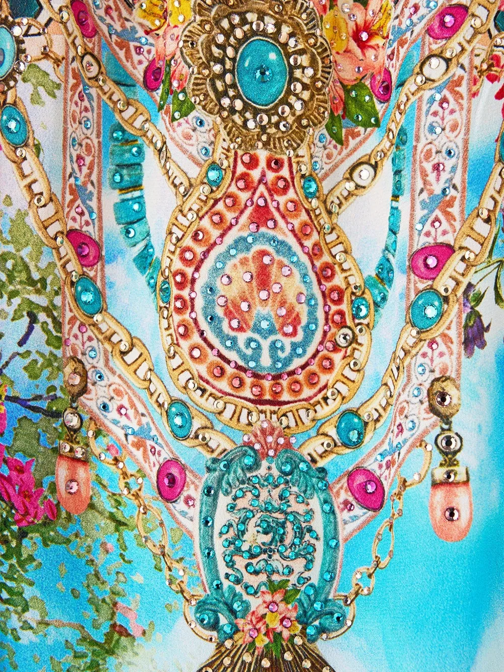  Camilla Off-shoulder Kaftan - Blue 