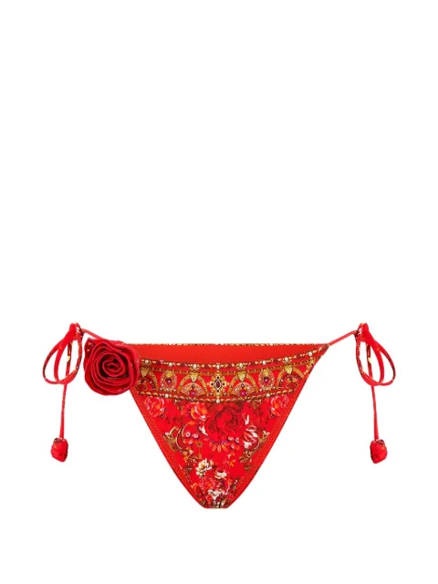 Camilla flower-detail bikini bottoms