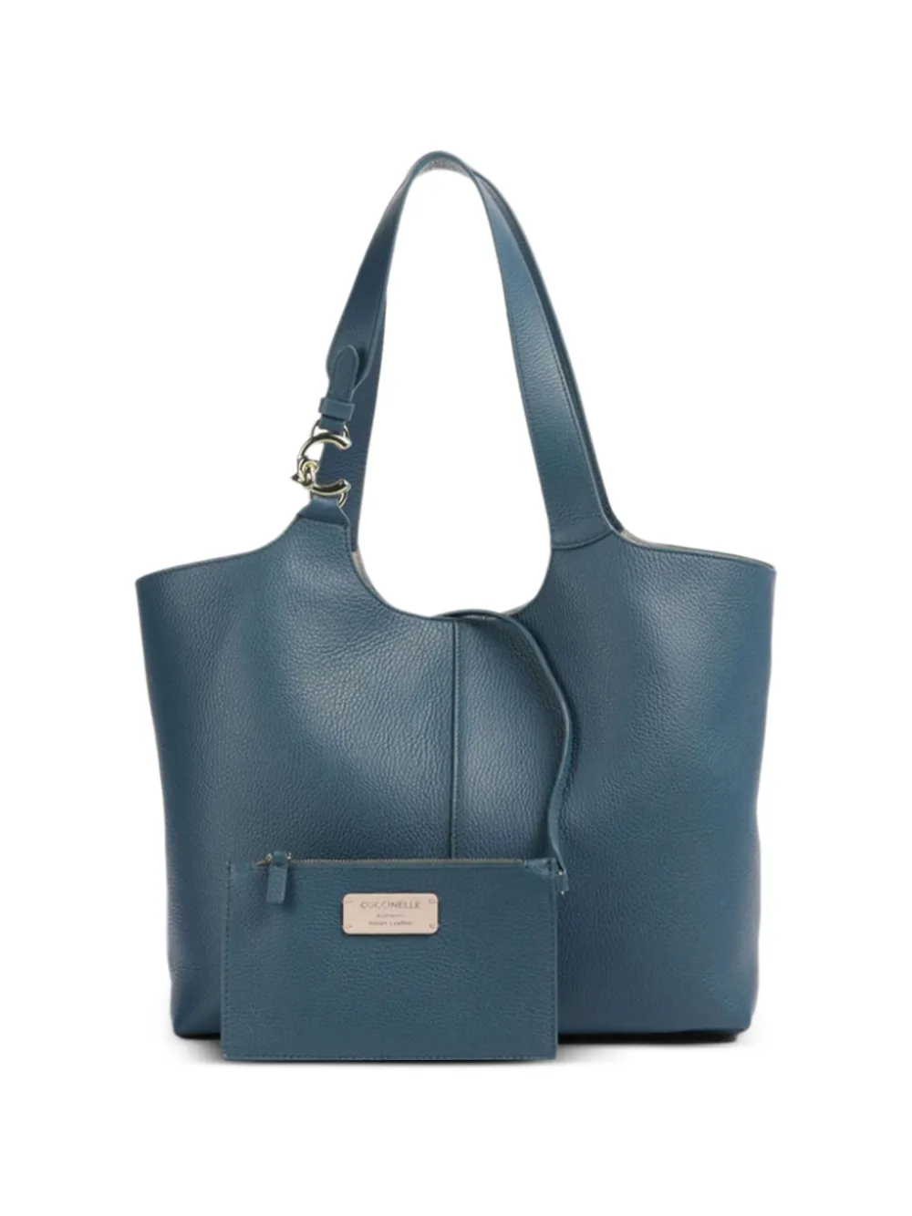 Coccinelle C-Easy grained-leather tote bag - Blu