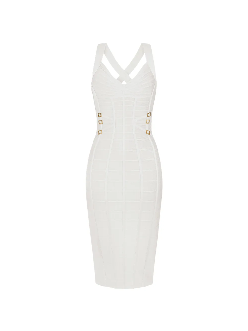 Elisabetta Franchi 3D knit pencil midi dress - Bianco