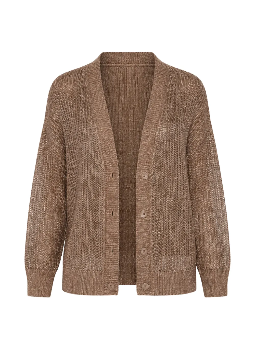 Kinross Cashmere open texture cardigan - Marrone
