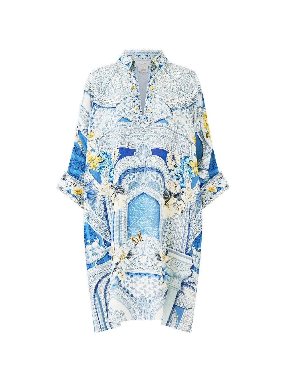 Camilla printed midi dress - Bianco