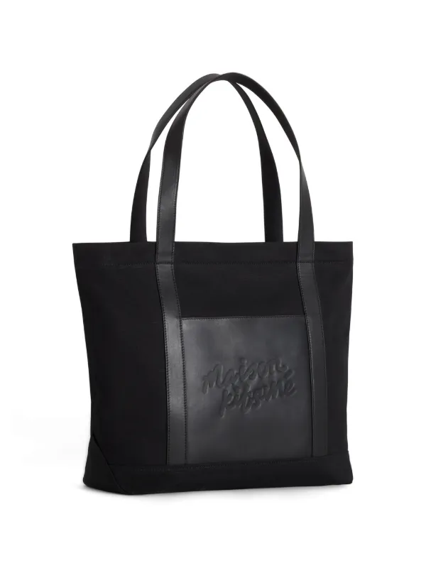 Maison Kitsuné Large Canvas Tote Bag | Black | FARFETCH