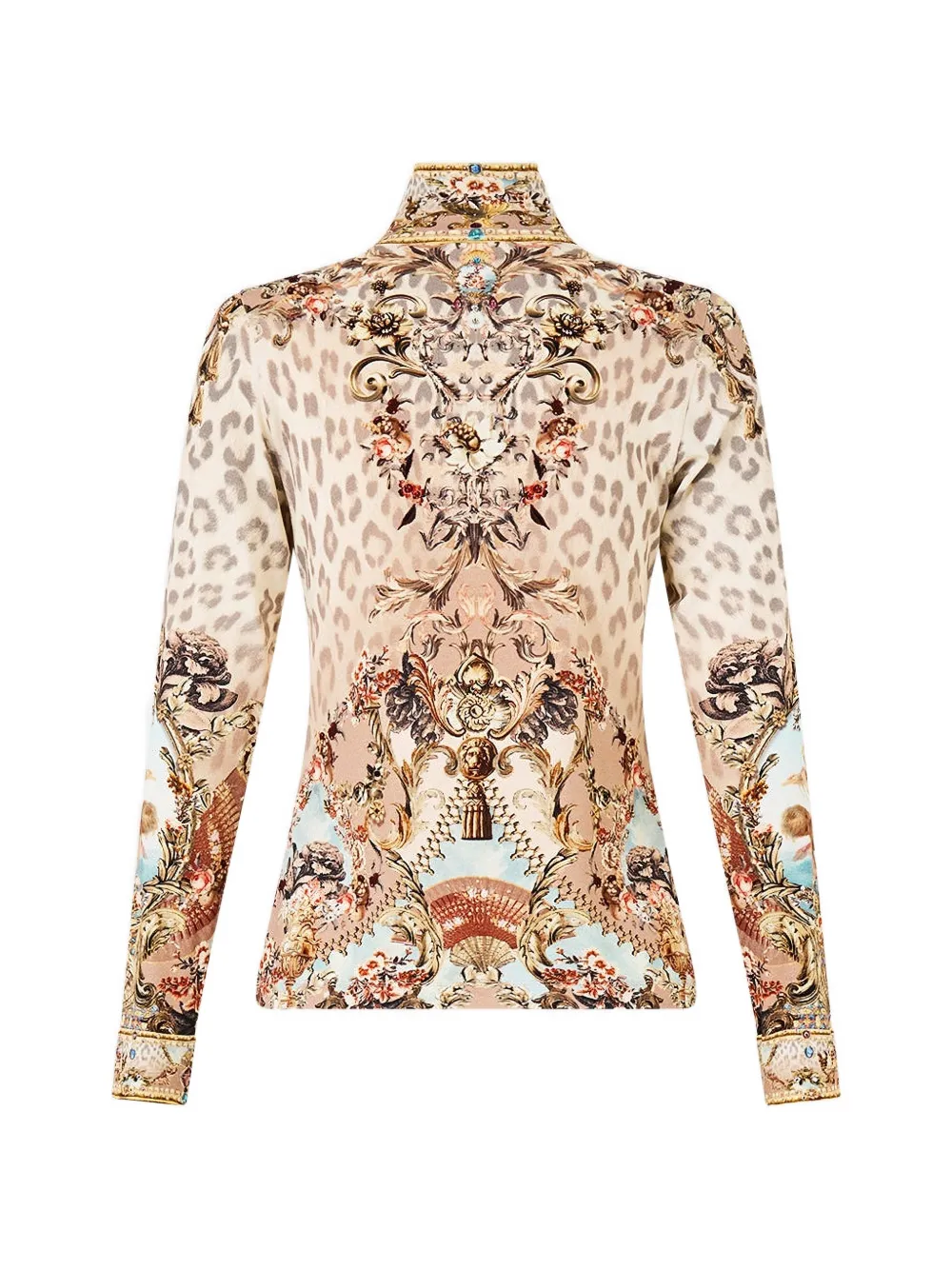  Camilla Aranjuez Animalia Turtleneck Blouse - Neutrals 